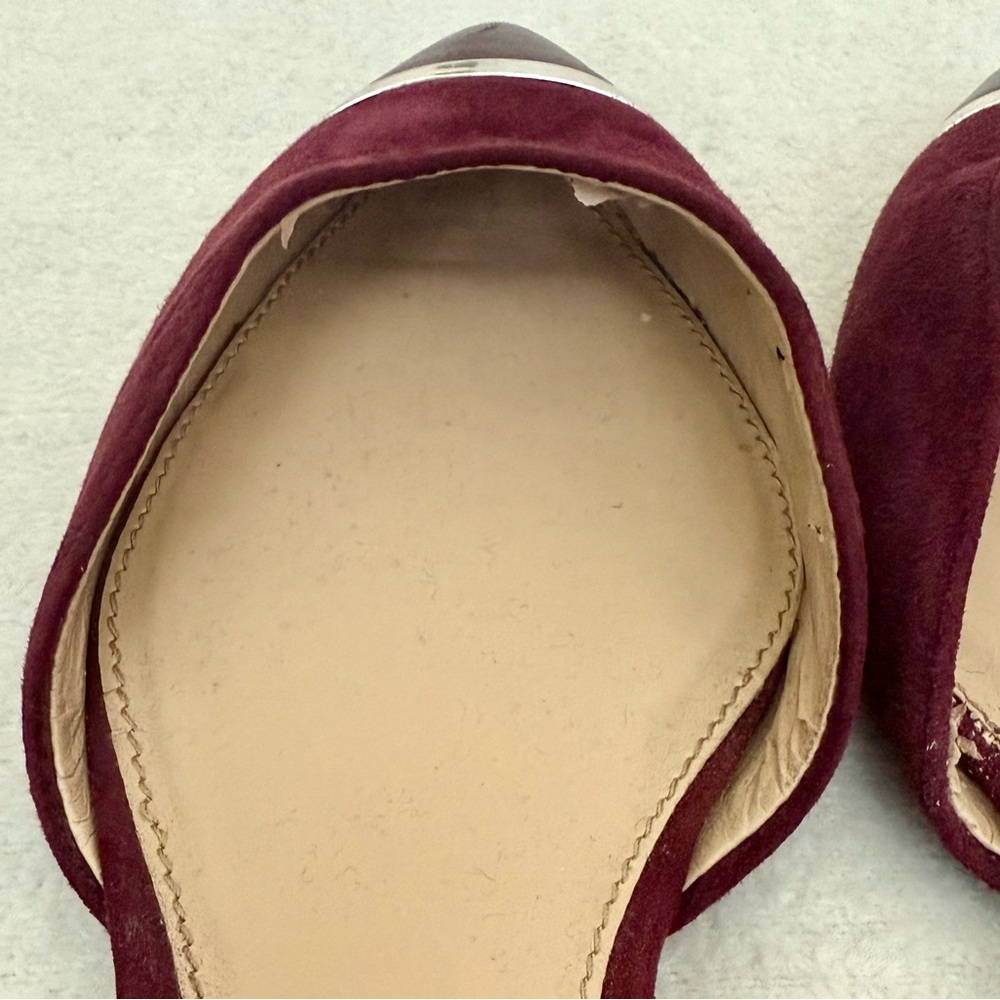 Vince Camuto Plum Suede Pointed Toe Flats - Picture 5 of 8